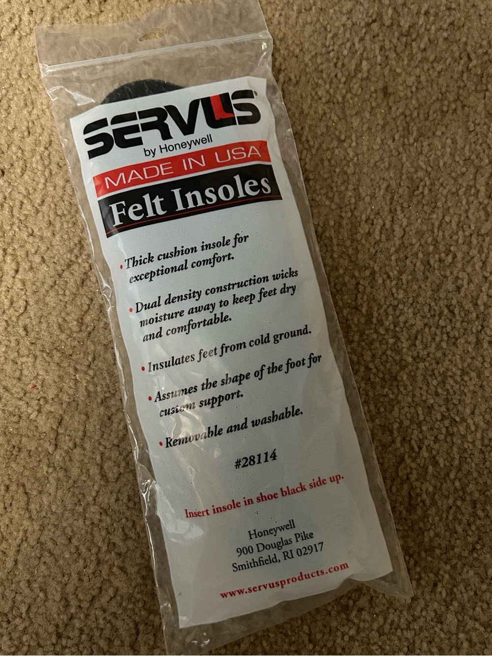 Unisex Black Felt Insoles